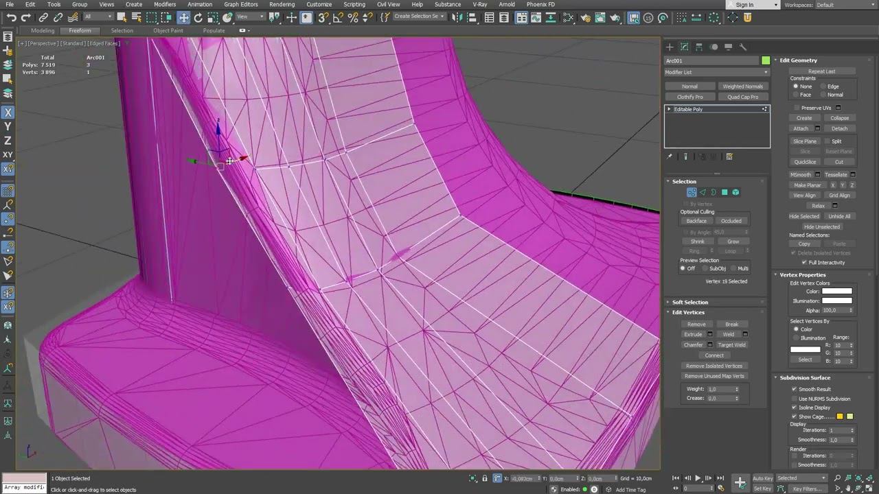 Процесс ручной ретопологии модели из CAD программ смотреть онлайн