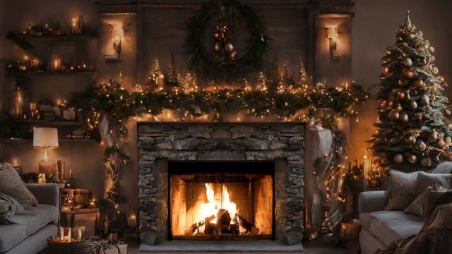 Cozy Christmas Fireplace 4K ✨ Fire Crackling Sounds ? Relaxing Winter Ambiance ❄️