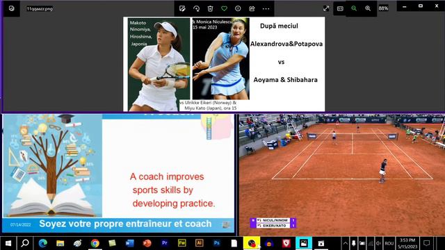 Monica Niculescu & Makoto Ninomiya vs - Ulrikke Eikeri & Miyu Kato, 15 mai 2023, Roma Masters 1000 смотреть онлайн