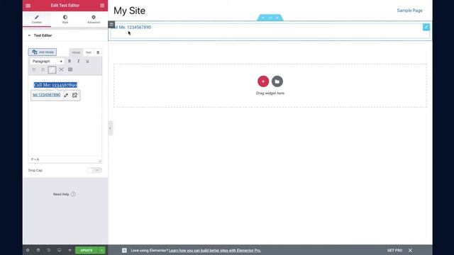 Add A Clickable Phone Number Link In Elementor Tutorial смотреть онлайн
