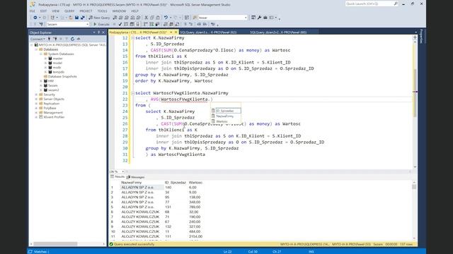 MS SQL Server Management Studio - CTE i Podzapytania смотреть онлайн