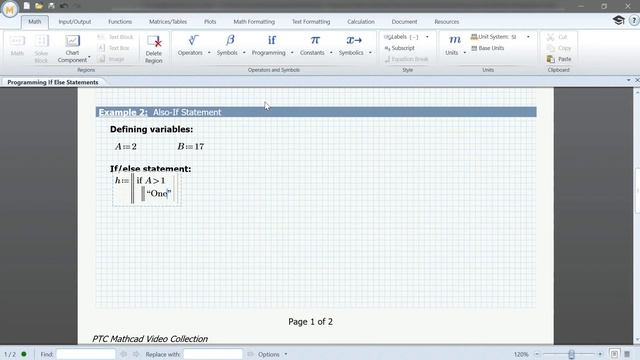 Programming: Writing if/else Statements in Mathcad Prime смотреть онлайн