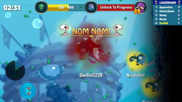 Eatme.io Hungry fish fun game \ Держим первое место в турнире - Рыбки ио под водой как mope.io смотреть онлайн