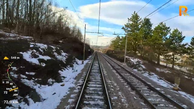 Winter Cab Ride Ljubljana - Rijeka (Slovenian & Croatian Railways) - Train Drivers View In 4K