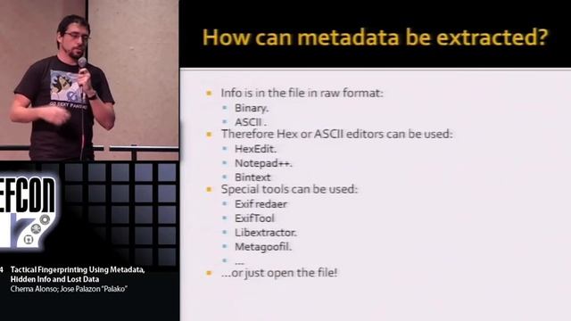 DEF CON 17 - Chema Alonso and Jose Palazon - Tactical Fingerprinting Using Metadata смотреть онлайн