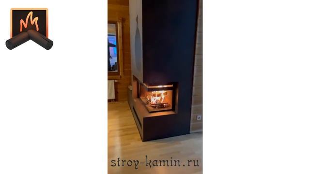 Строим дровяной камин на втором этаже загородного дома в Солнечногорске: угловая топка под отделку смотреть онлайн