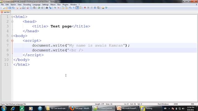 Javascript Urdu Tutorials 12/70 Document dot write.avi смотреть онлайн
