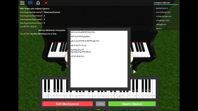 ROBLOX-virtual Piano-How to play thousand years смотреть онлайн