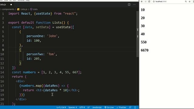Lists and map function in React || React tutorial series смотреть онлайн