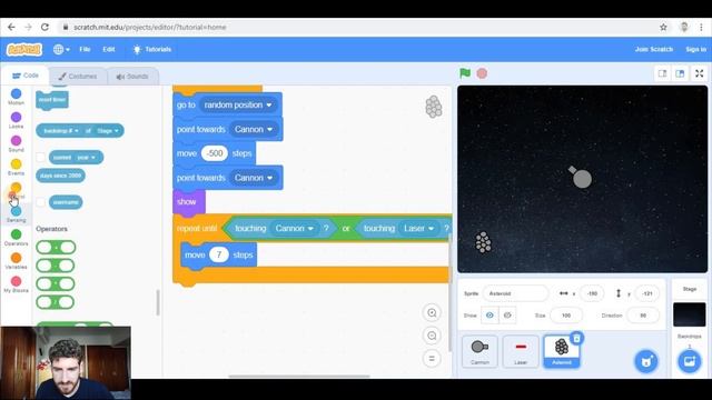 How to make ASTEROIDS game | Rock Blaster | Arcade - Scratch 3.0 Tutorial смотреть онлайн