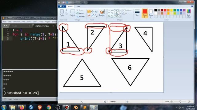 Membuat 6 Bentuk Segitiga Bintang || Python смотреть онлайн