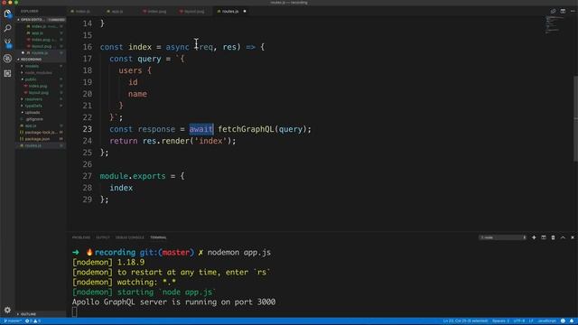 31Accessing GraphQL Query Data From Pug part 1 смотреть онлайн