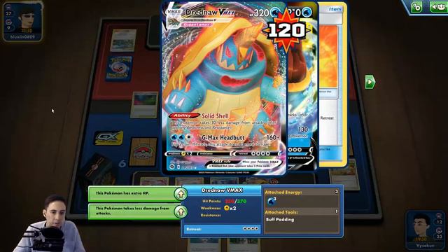 A TANKING AND HEALING battle between Drednaw VMAX and Dhelmise VMAX in Pokémon TCG Online смотреть онлайн