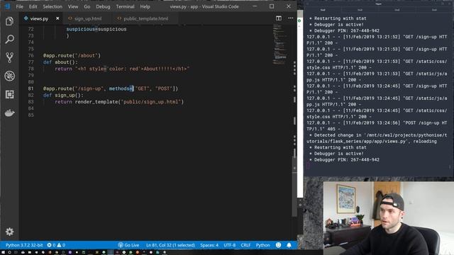 Forms with Flask - Python on the web - Learning Flask Series Pt 7 смотреть онлайн