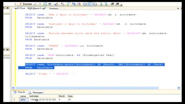 DateTime Functions SQL || Learn SQL-SERVER in English || On Screen Training смотреть онлайн