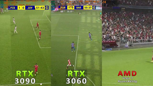 eFootBall 22 - BIG FPS COMPARISON RTX 3090 VS RTX 3060 VS RYZEN 4650g Vega 7 смотреть онлайн