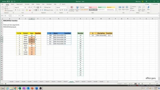 How To Use PERCENTILE Function in MS Excel? (हिंदी) смотреть онлайн