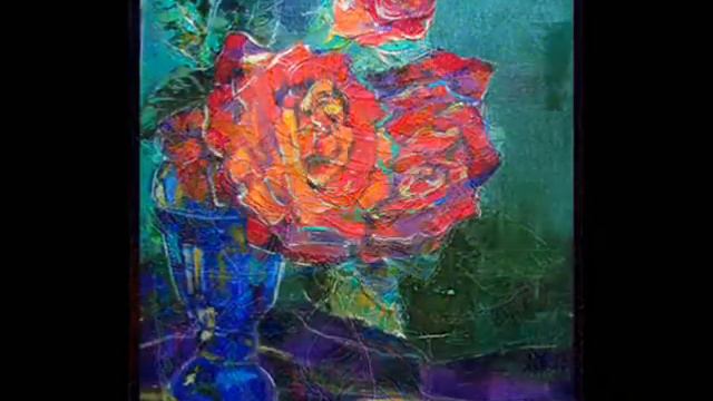 Flowers in Marina Nairashvili's painting смотреть онлайн