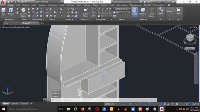 AutoCAD 3d dressing table design tutorial in bangla смотреть онлайн