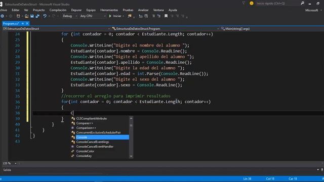Como registrar datos en el Struct en c# (Ejemplo básico) смотреть онлайн