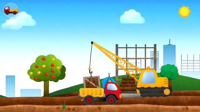 Мультик для малышей Грузовичок Тони и строительная спецтехника ( кран, бульдозер, экскаватор) смотреть онлайн