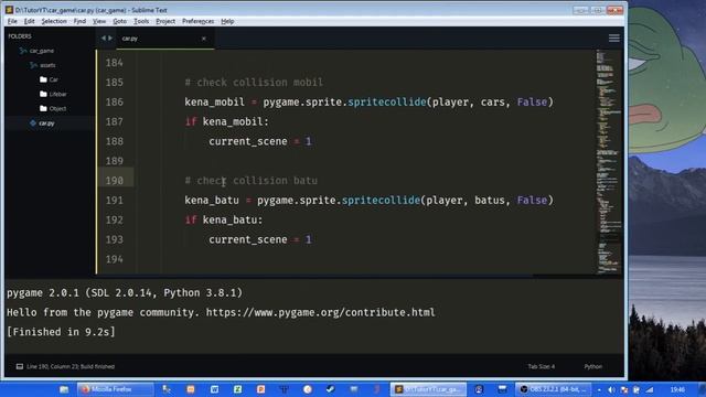 Tutorial Car Game dengan python dan pygame - Part 8 (Game Over) смотреть онлайн