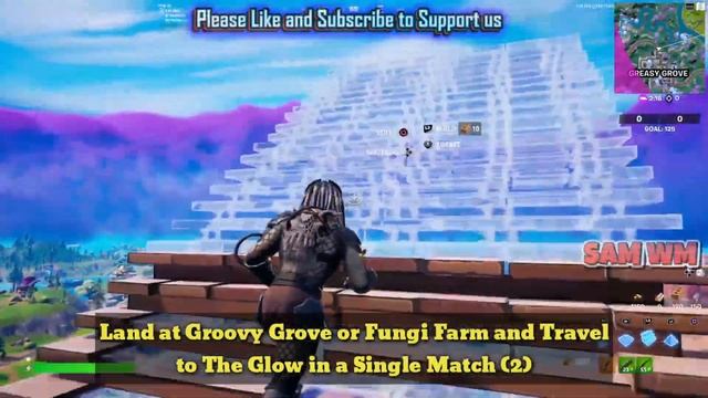 Land at Groovy Grove or Fungi Farm and Travel to The Glow in a Single Match fortnite week 12 quests смотреть онлайн