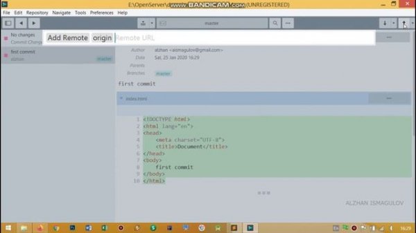 2. Sublime text 3 + Emmet + GitHub. How to create repository and commit changes using Sublime Merge