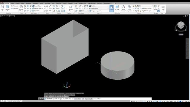 Extrude command Autocad 3d смотреть онлайн