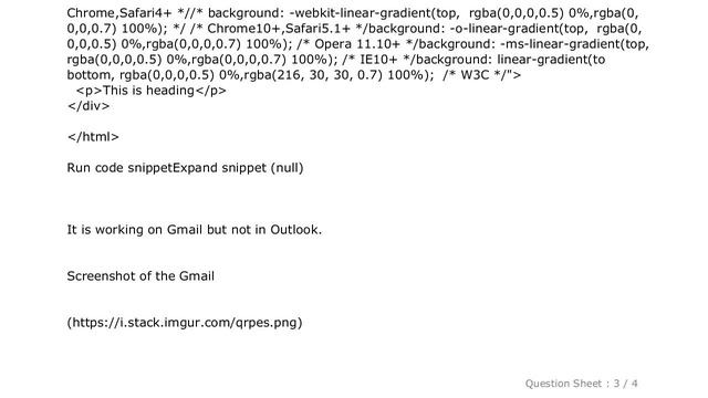 HTML : Linear gradient is not working in Outlook смотреть онлайн