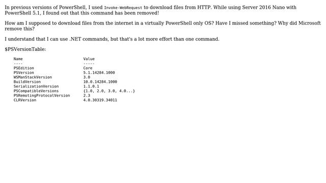 Invoke-WebRequest alterative in PowerShell v5 смотреть онлайн