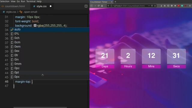 Easy and Cool looking Javascript Countdown Timer Tutorial for Beginners | HTML, CSS and JAVASCRIPT смотреть онлайн