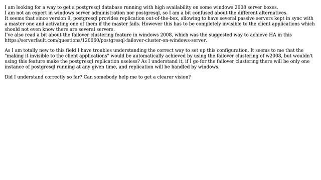 DevOps & SysAdmins: How to achieve high availability PostgreSQL on windows server 2008? смотреть онлайн