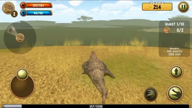 Крутой симулятор крокодила, выживание и бои ! ◉ Wild Crocodile Simulator смотреть онлайн