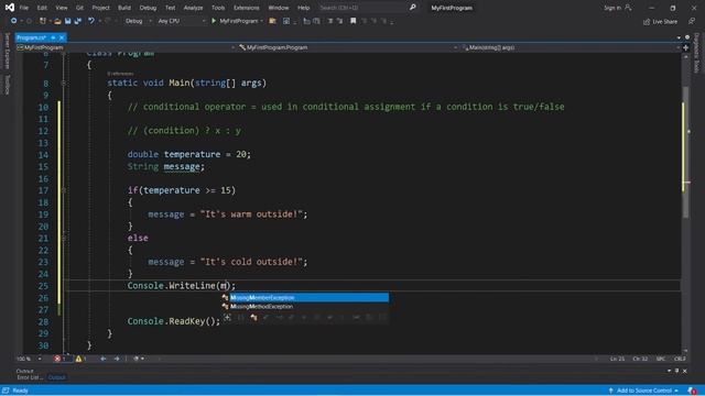 C# conditional operator ❓ смотреть онлайн