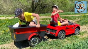 Дети и Машина. Диана и Даня, Милан играют в автосервис, прокачка прицепа. Манкиту Истории