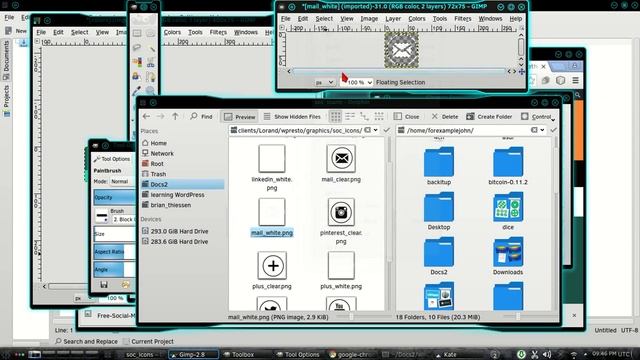 Custom Social Icons Gimp Wordpress