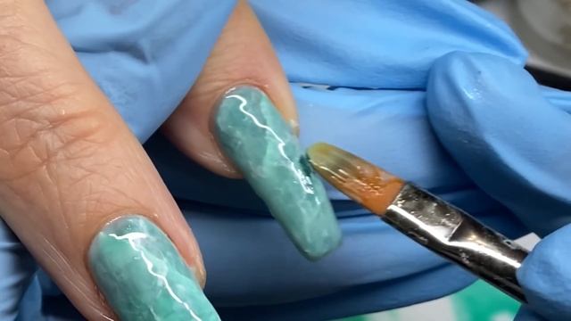Crystal Nail Tutorial: Jade Nail Art(really green fluorite)with Gel Polish|Stone/Quartz/Marble Nail смотреть онлайн