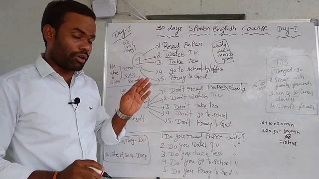 30 Days spoken english course Day 1 , simple present tense,spoken English in telugu, narasappa99 смотреть онлайн