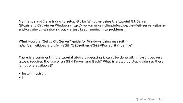 Windows : Setup a Git server with msysgit on Windows смотреть онлайн