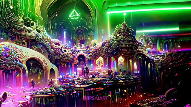 NEON PSYCHEDELIC TEMPLES | DISCO DIFFUSION 3D AI ART ANIMATION смотреть онлайн
