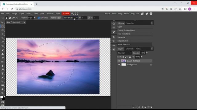 Circle crop images online in Photopea смотреть онлайн