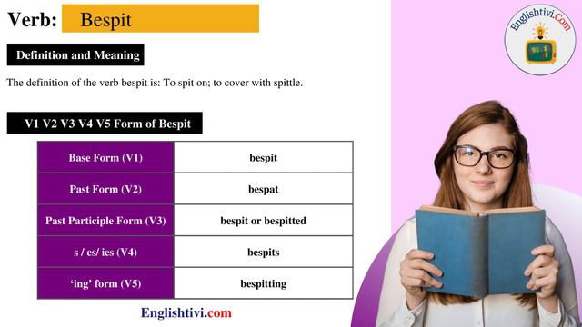 bespit V1 V2 V3 V4 V5 Base Form, Past Simple, Past Participle Form of bespit | Englishtivi.com смотреть онлайн
