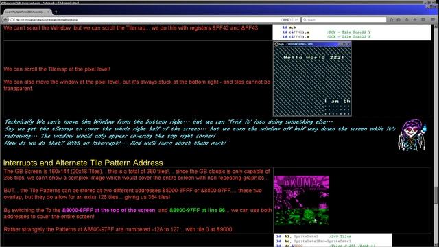 Gameboy ASM: Window - Tilemap Scrolling - Alt Tile Pattern addresses and Interrupts Lesson P51 смотреть онлайн