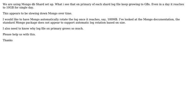 Databases: Huge logs are generated in mongo db shard logs смотреть онлайн