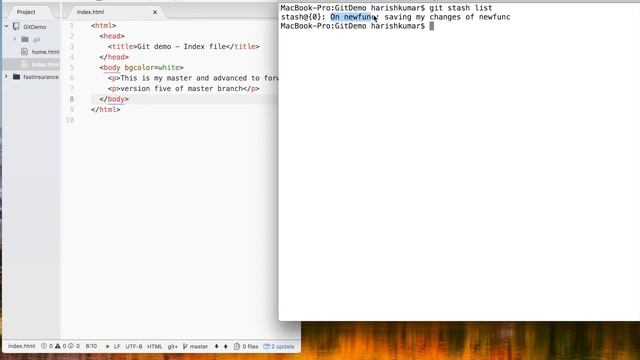 Chapter 7 : GIT / GITHUB - Working with GIT Stash смотреть онлайн