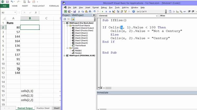IF Then Else with For Next Loops VBA | Excel Macro смотреть онлайн