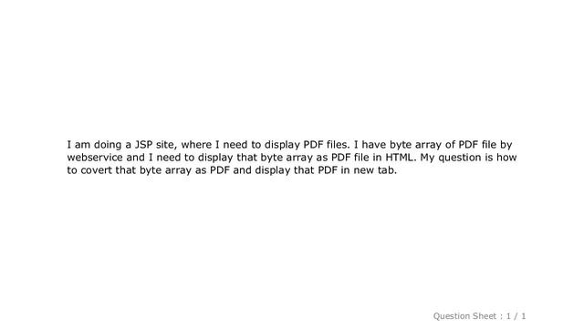 HTML : Converting byte array to PDF and display in JSP page смотреть онлайн