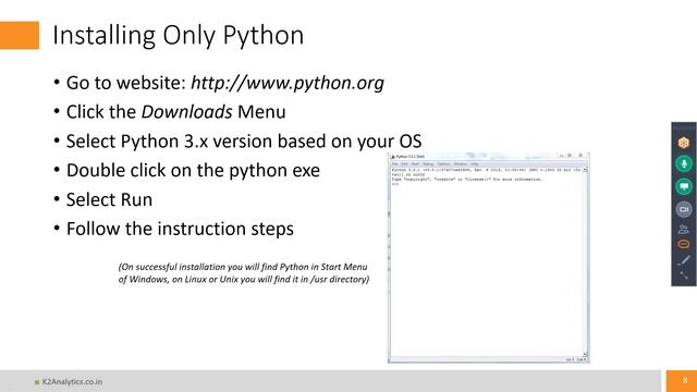 Getting Started with Python | Python & Anaconda Installation, Jupyter Notebook | k2analytics.co.in смотреть онлайн