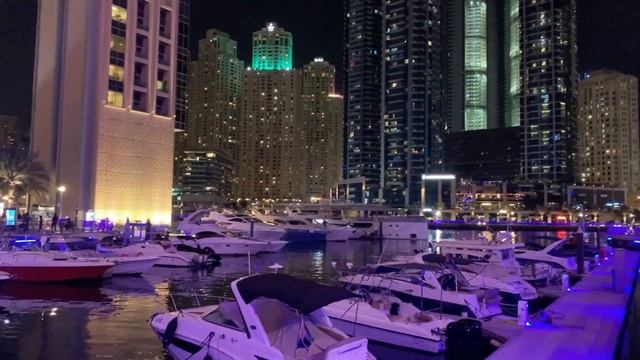 Dubai Marina Night ??walking Tour |4K| #dubai #dubaimarina #travelvlog #vlog